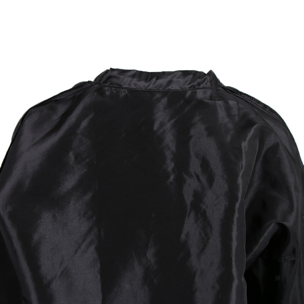 Waterproof Polyester Barber Stylist Hair Cutting Dye Shampoo Cape Gown Black