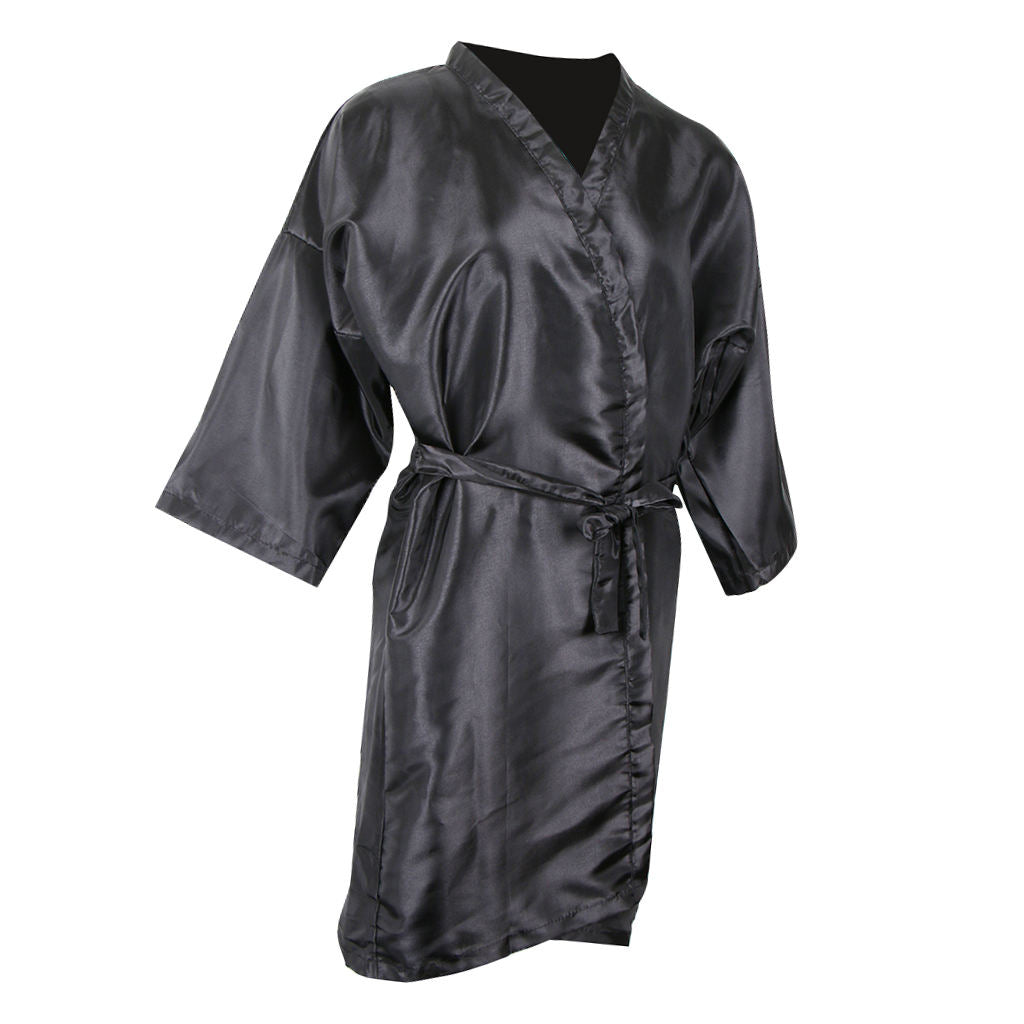 Waterproof Polyester Barber Stylist Hair Cutting Dye Shampoo Cape Gown Black