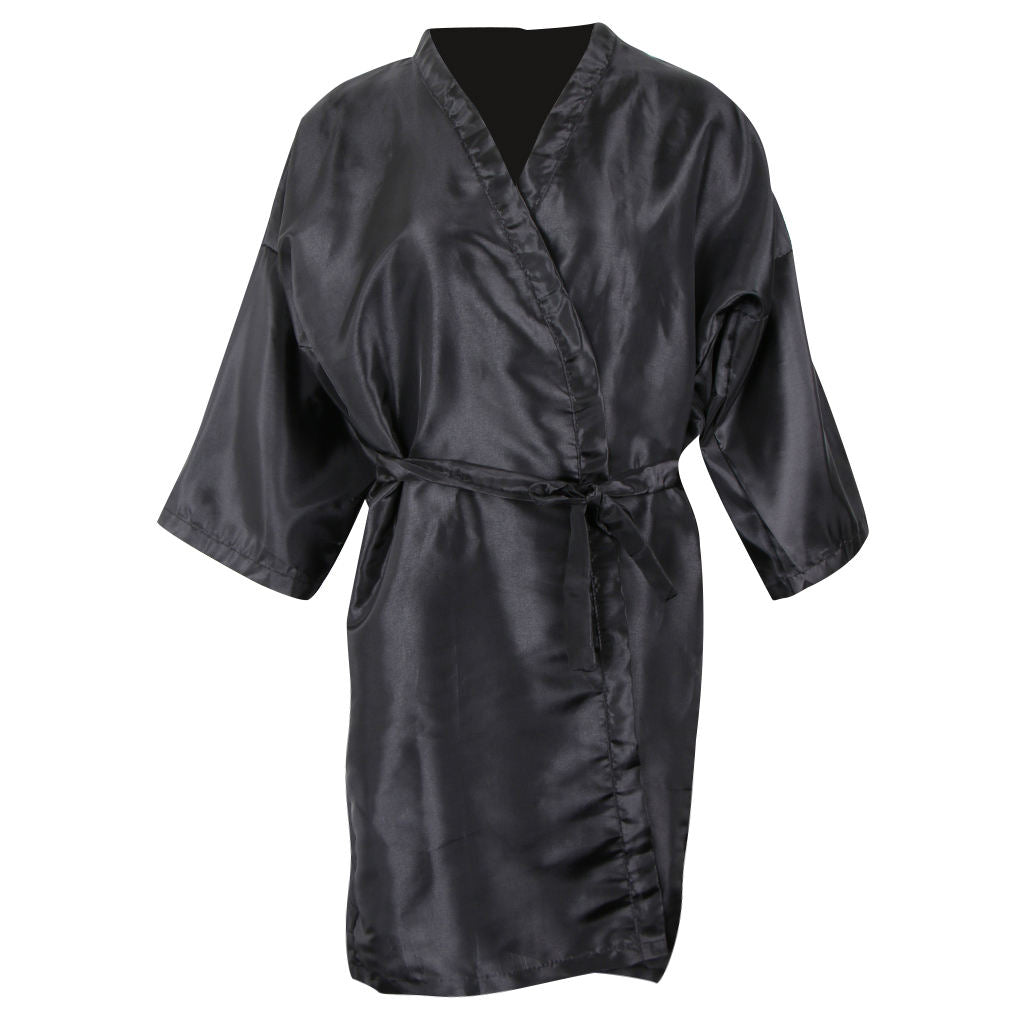 Waterproof Polyester Barber Stylist Hair Cutting Dye Shampoo Cape Gown Black