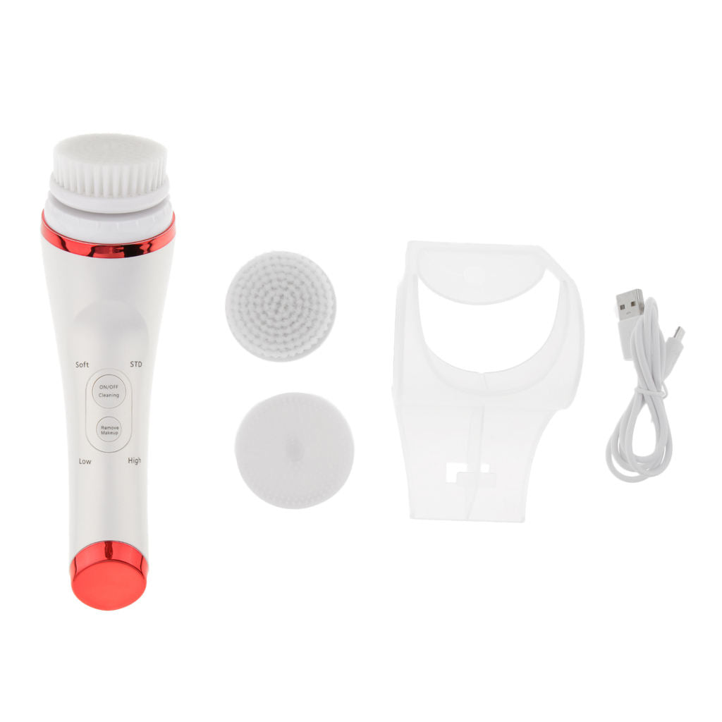 2-Way Electric Facial Cleansing Brush Face Cleanser Blackhead Remover Red