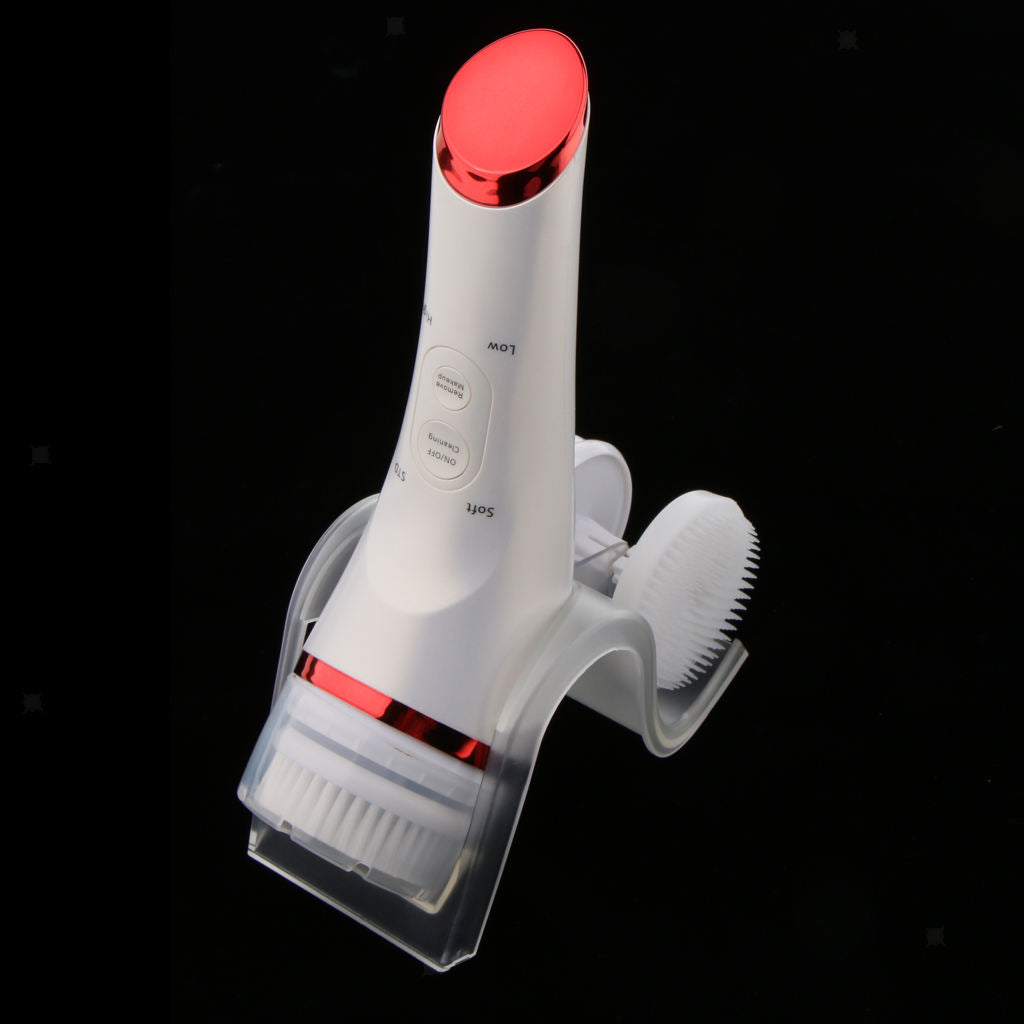 2-Way Electric Facial Cleansing Brush Face Cleanser Blackhead Remover Red