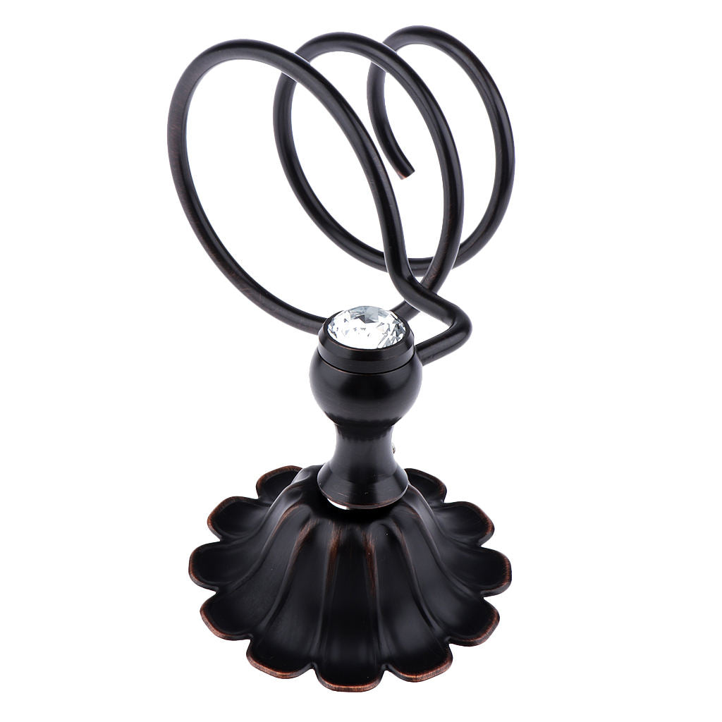 Classical Hair Dryer Holder Hair Blower Dryer Rack Wall Mounted Flower Base