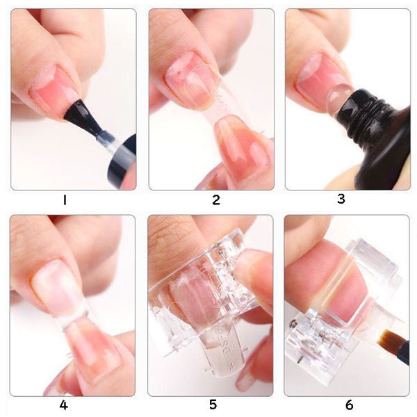 10Pcs DIY Nail Tips Clip Clamps for Poly Gel Quick Building Extension Tool