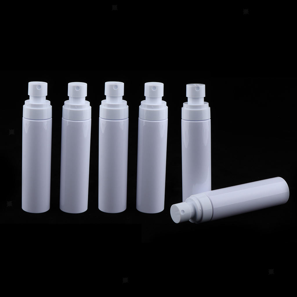 6pcs PET Empty Fine Mist Spray Bottles Water Sprayer Refillable White 100ml