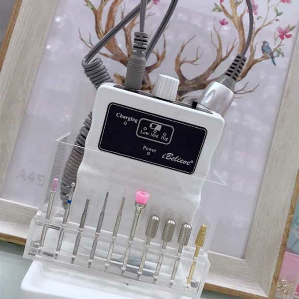Pack of 2 Durable Nail Art Drill Machine Holder Files Bits Organizer Rack Clear