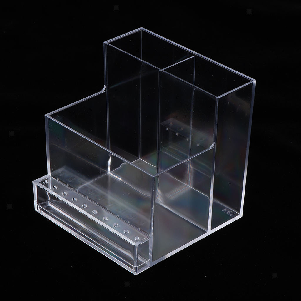 Pack of 2 Durable Nail Art Drill Machine Holder Files Bits Organizer Rack Clear