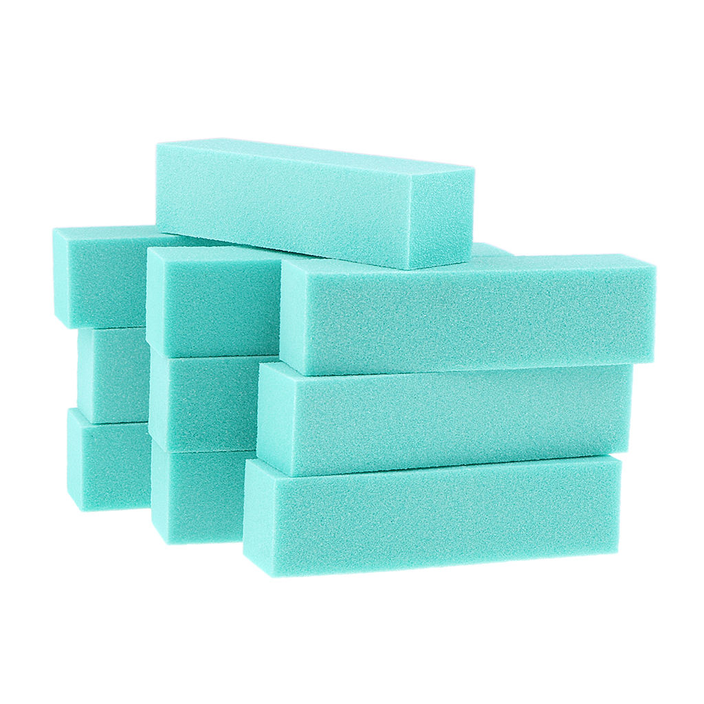 30Pcs Nail Art Filing Buffer Block Nails Files Foam White+Yellow+Green