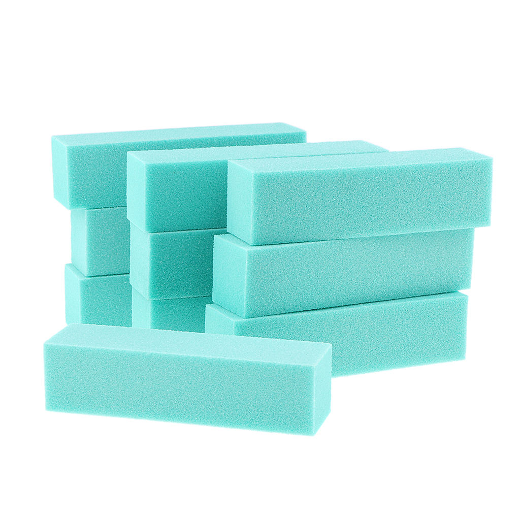 30Pcs Nail Art Filing Buffer Block Nails Files Foam White+Yellow+Green