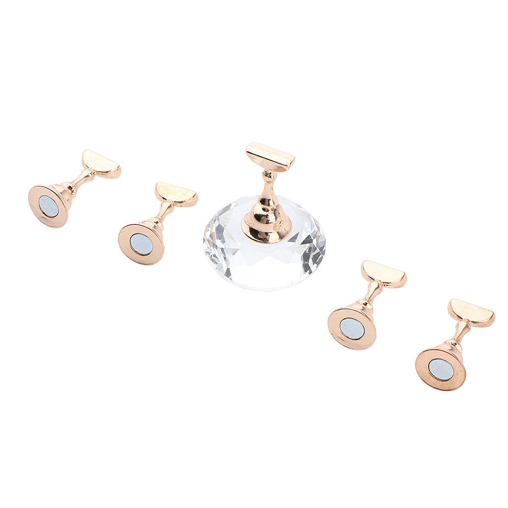 2 Styles Magnetic Nail Tips Holder Base Crystal DIY Display Stand Chessboard