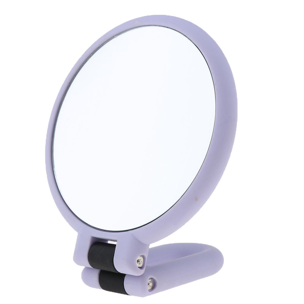 Portable Double Sided Round Handheld Magnifying Makeup Mirror 15X Magnify 2x