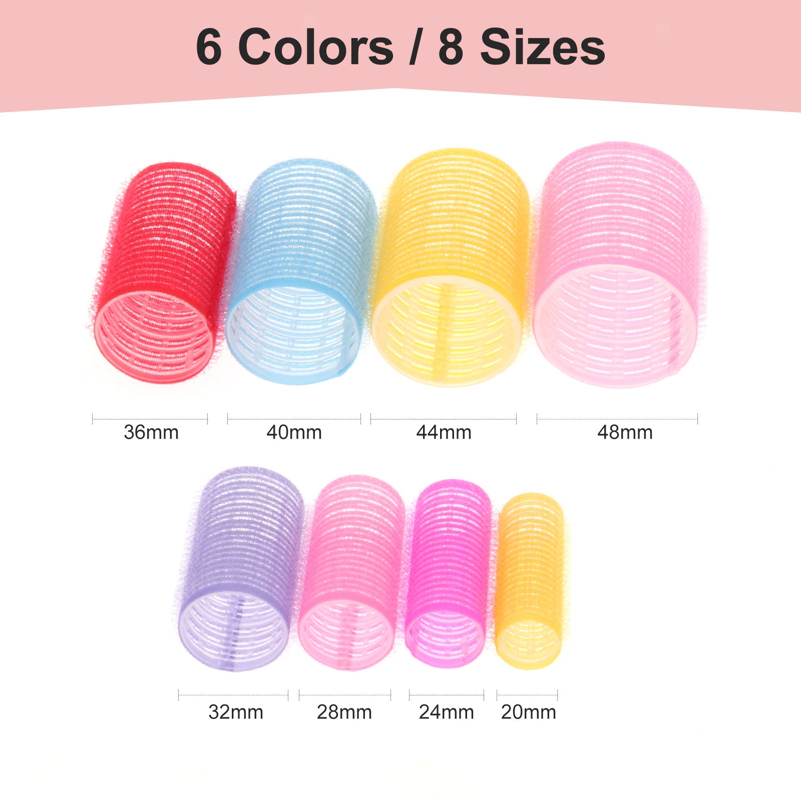 Plastic Hair Roller Curling Curls Bangs Roller Self Grip Hair Rollers 44mm
