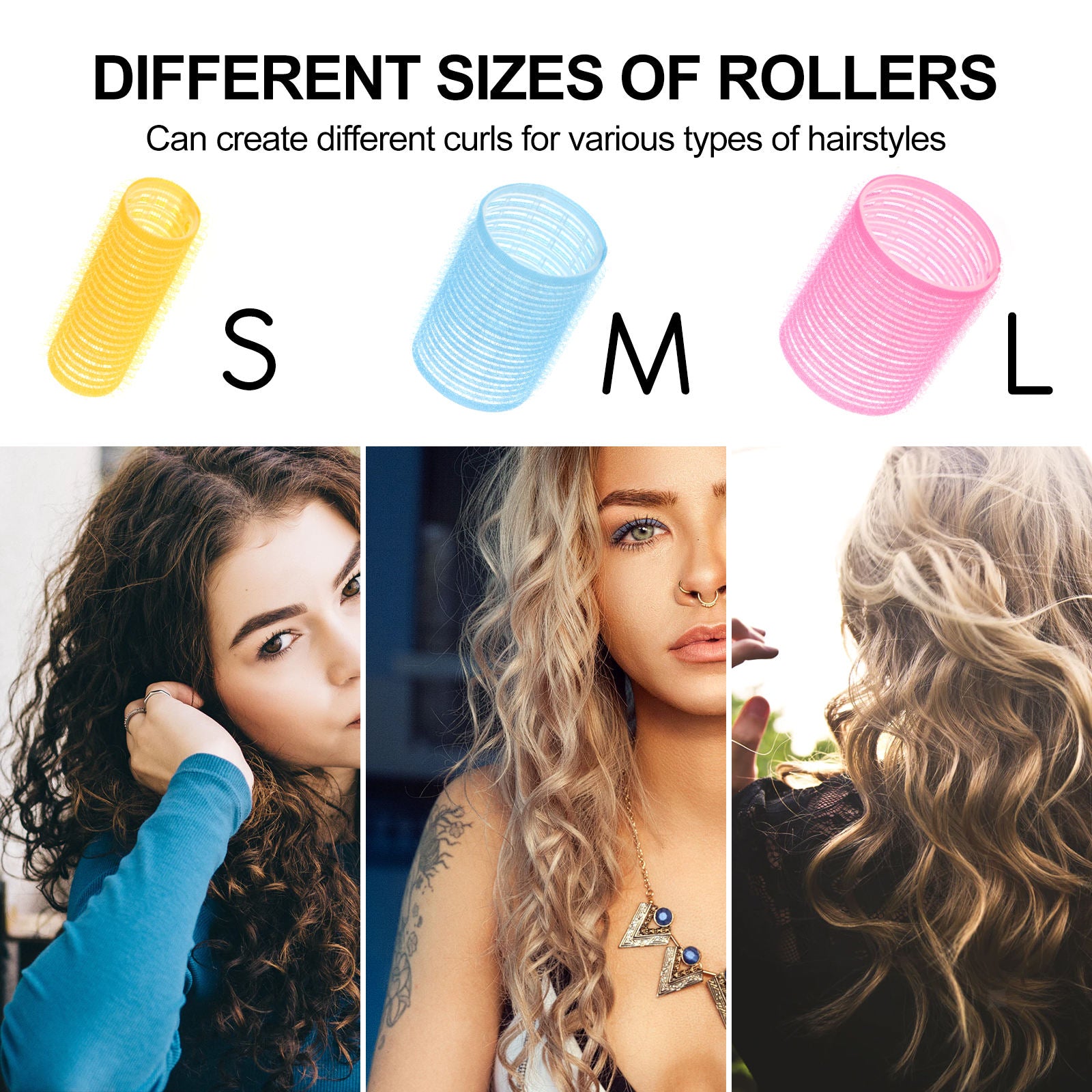 10x Hair Roller Curls Self Grip Hair Rollers Hairdressing Curlers 40mm
