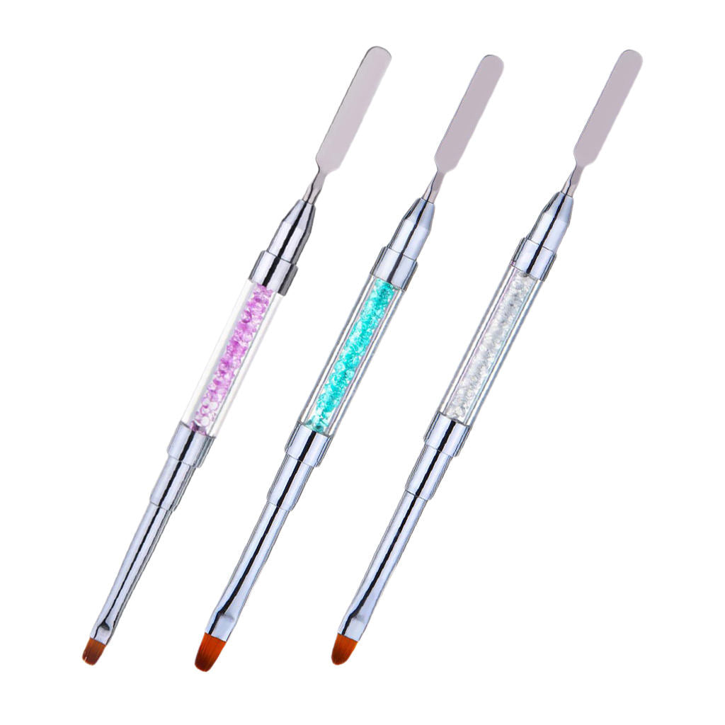 Poly Gel Nail Brush Dual-Ended Poly Acrylic UV Gel Extension Builder 5pcs