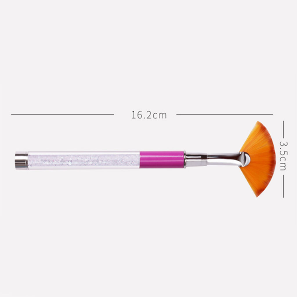 Fan Shape Gradient Nail Glitter Powder Remover Brush Nail Art Drawing Pen