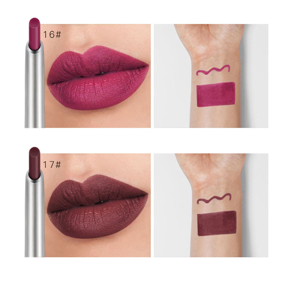 Creamy Smooth Matte Makeup Lip Liner Pen Pigmented Long Lasting Lipstick 17