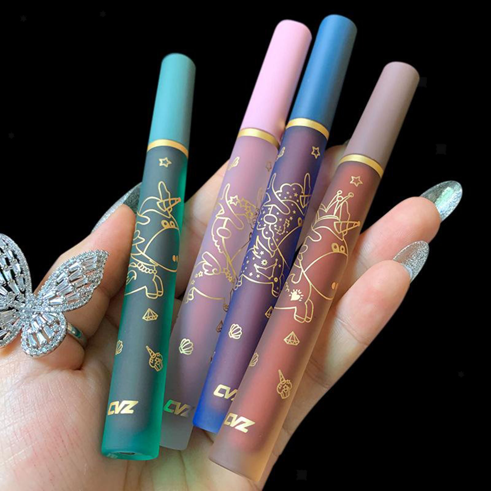 Liquid Lipstick Lip Glaze Set 4 Colors Not Fade Waterproof for Women 1.7ml