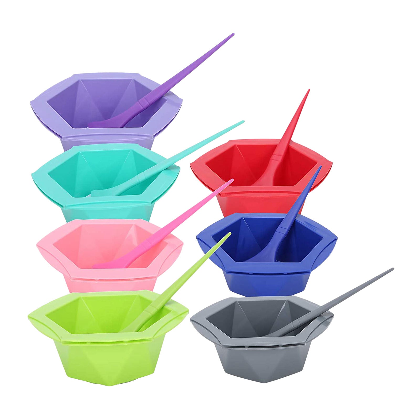 Pro Colorful Hair Coloring Brushes Plastic Stirring Bowl Set Salon Tools