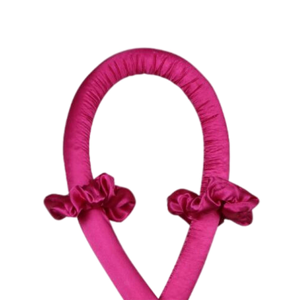 4Pcs Sleeping Heatless Curling Rod Headband Wave Set Hair Rollers Rose Red