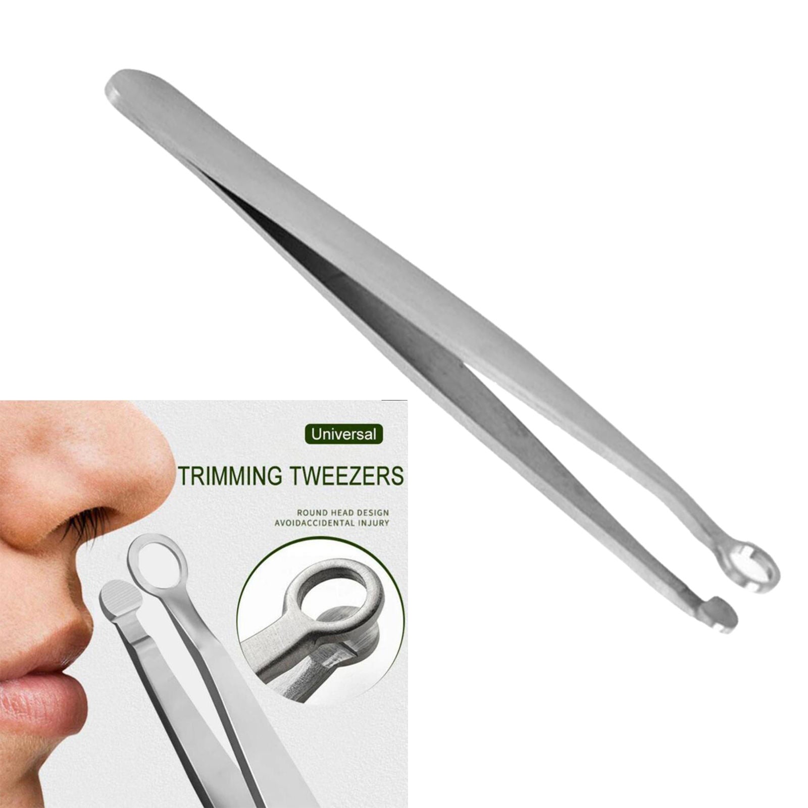 Nose Hair Trimming Tweezer Safe Face Hair Shaving Trimmer Round Tip Design