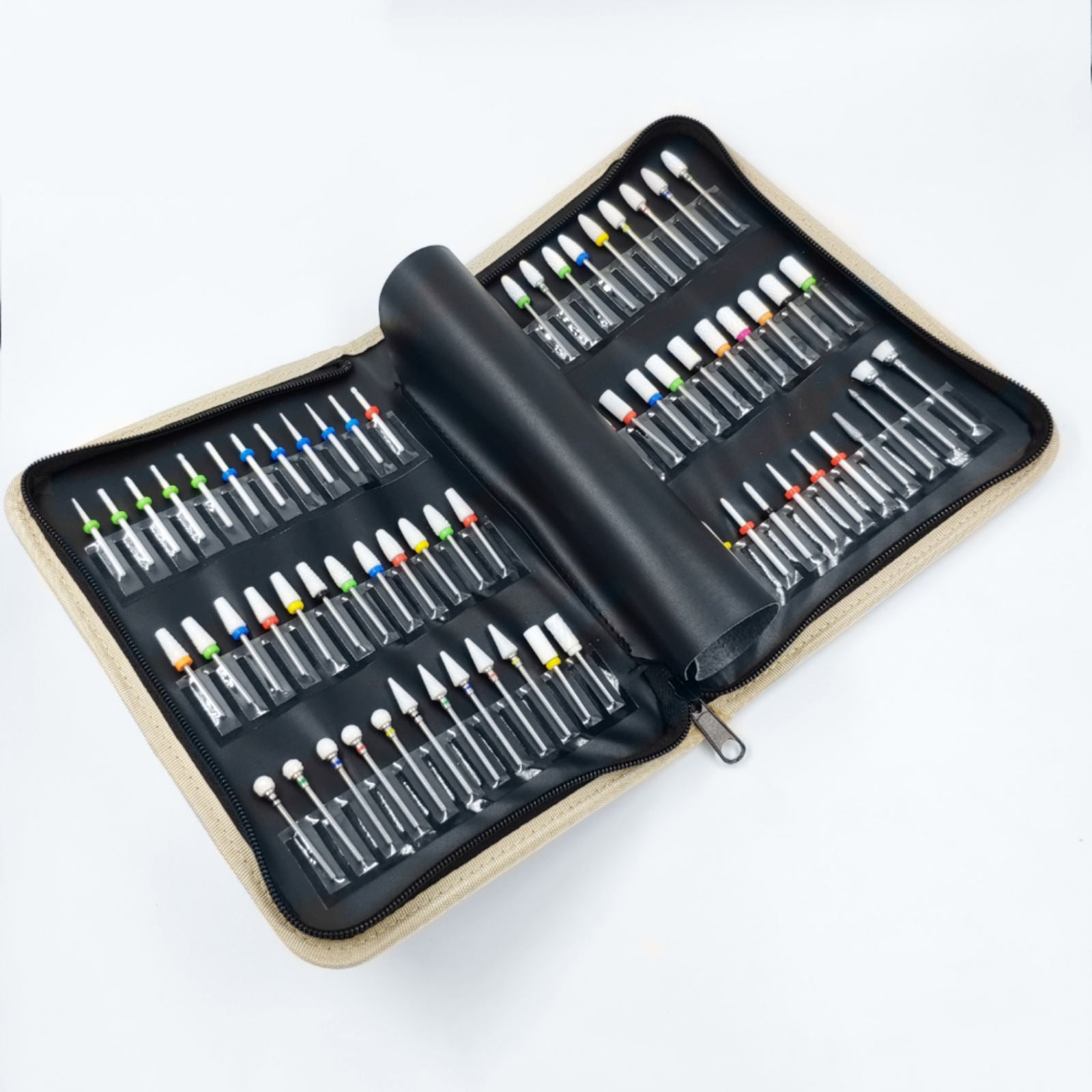 Portable Folding Manicure Nail Drill Bits Holder Storage Bag Easy Carry