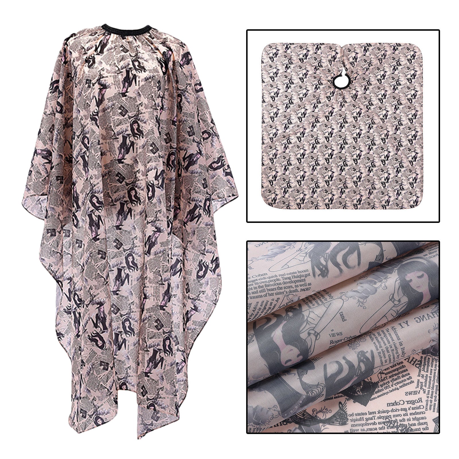 Retro Printed Haircuting Cape Water And Stain Resistant for Women Men Kids