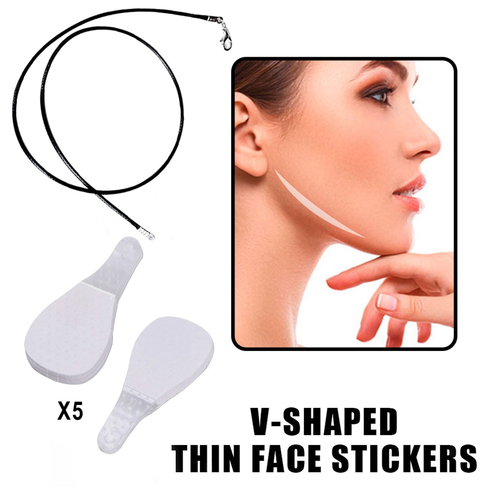 10 Pieces Face Neck Lifting Patch Stickers V-Shape Kit Tools for Woman