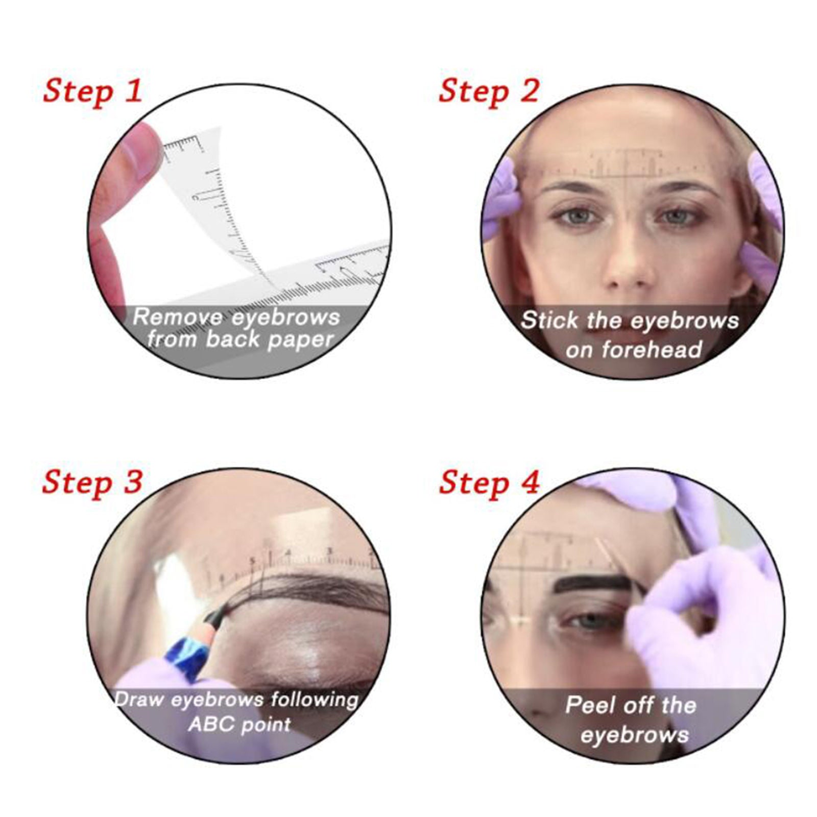 100x Clear Disposable Eyebrow Ruler Eyebrow Template Microblading