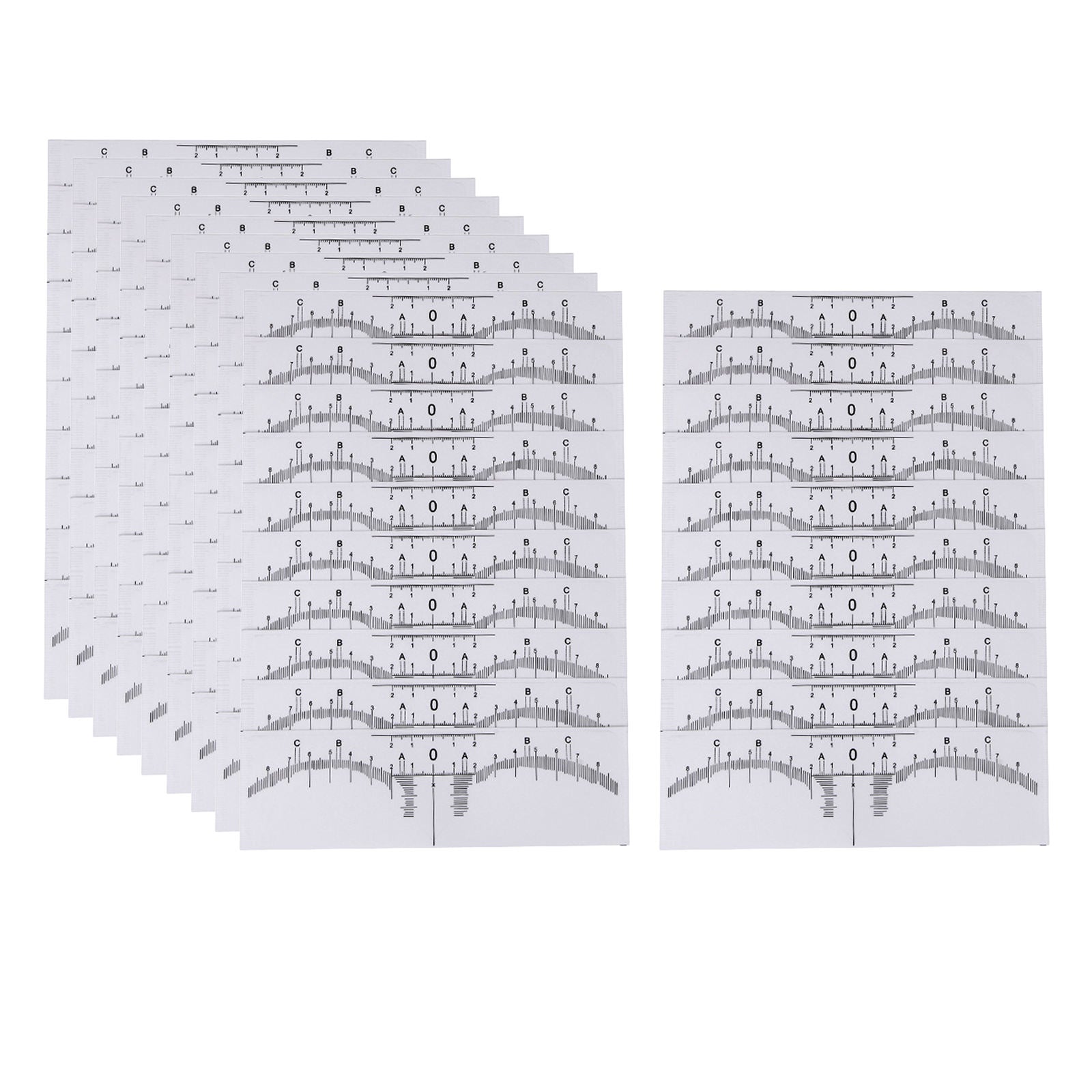 100x Clear Disposable Eyebrow Ruler Eyebrow Template Microblading