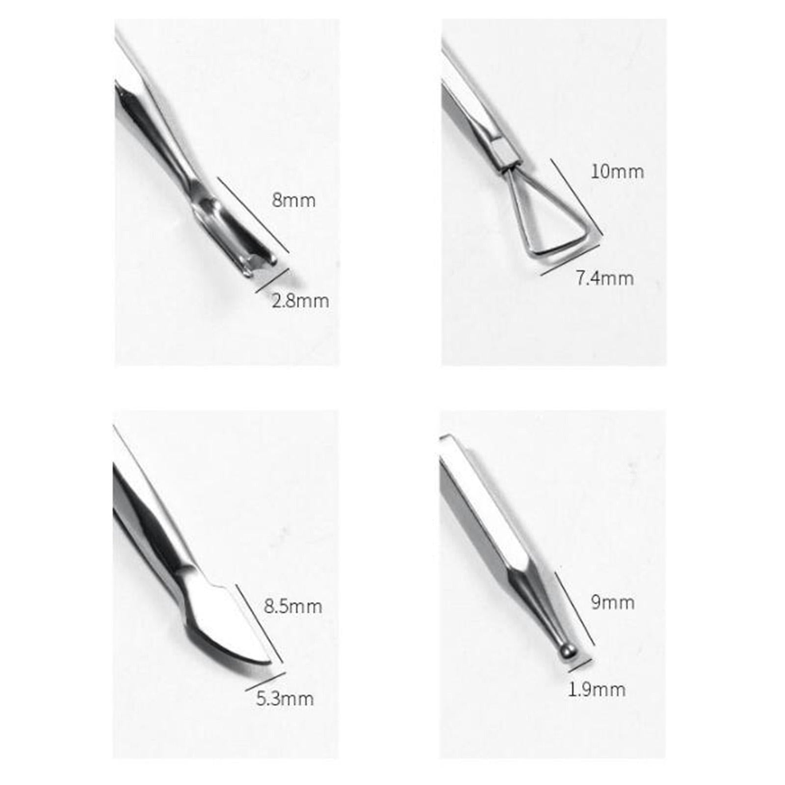 Cuticle Pusher Set w/ Storage Box Remover Trimmer Nail Polish Kit Durable