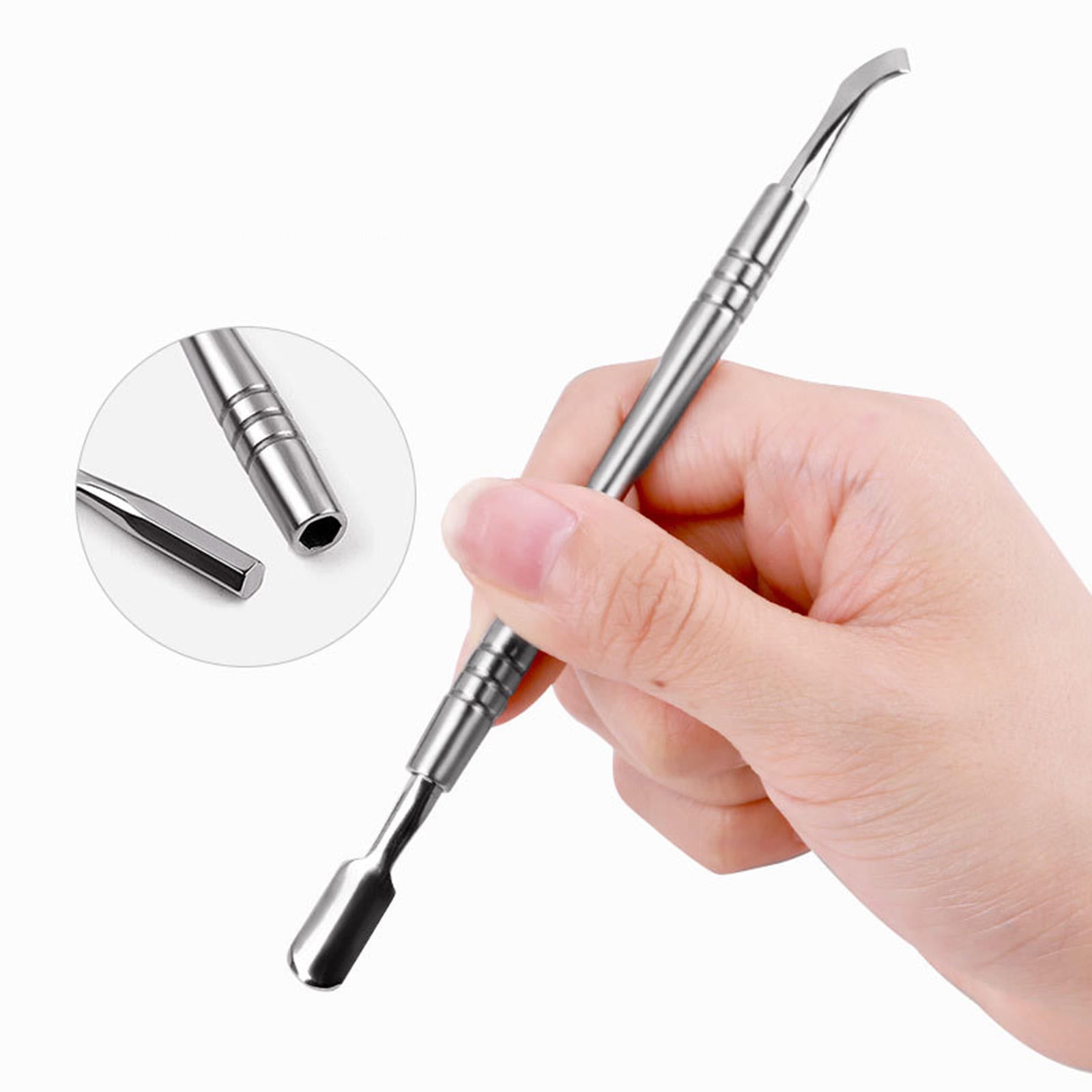 Cuticle Pusher Set w/ Storage Box Remover Trimmer Nail Polish Kit Durable