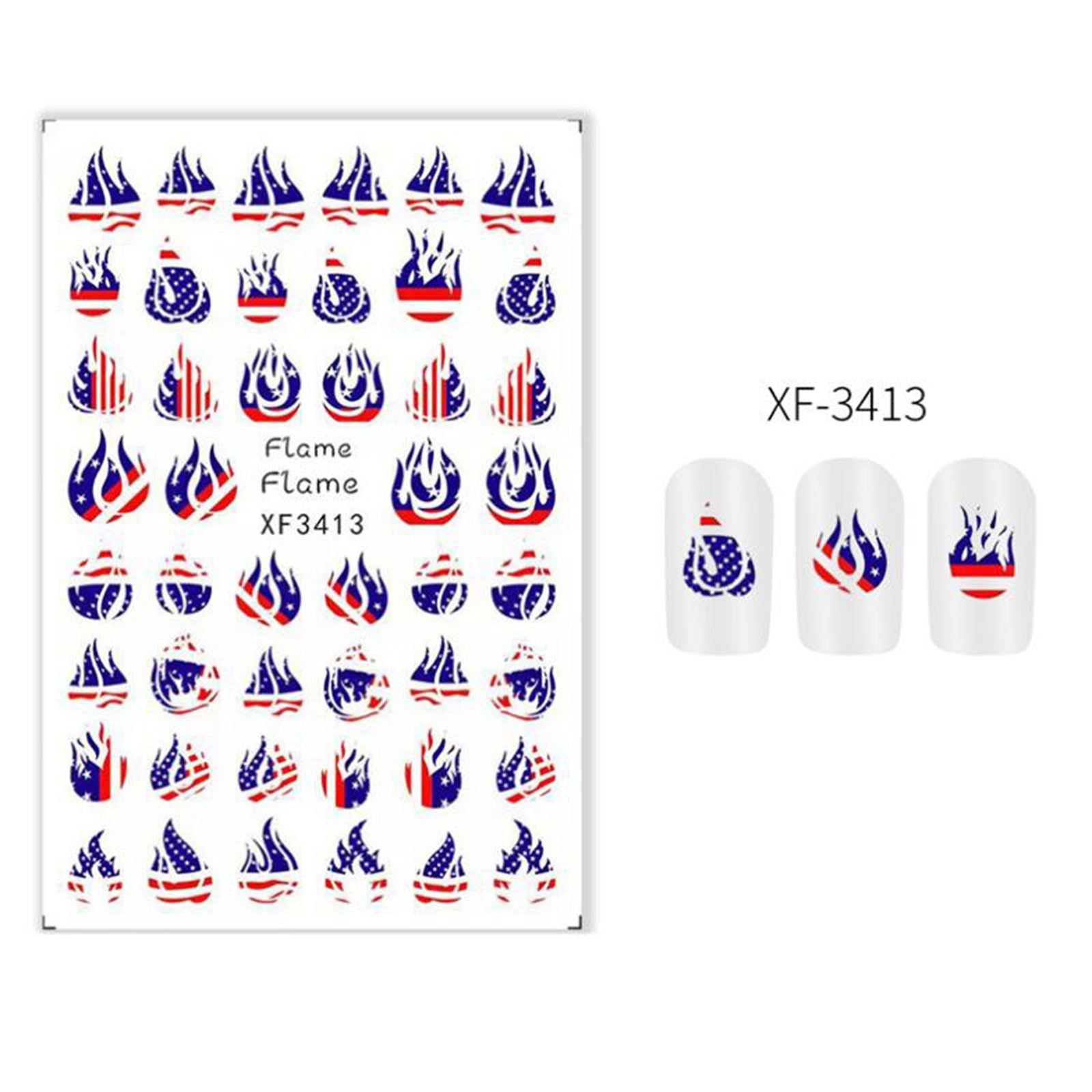 Fingernails American Flag Nail Art Stickers Self-adhesive Decals DIY Sheet