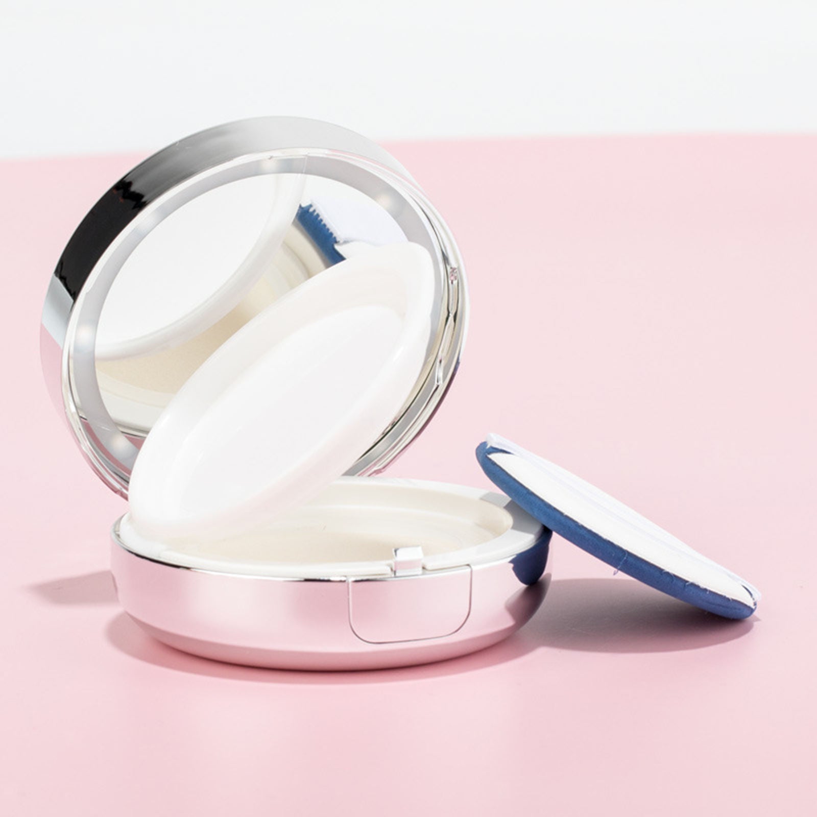 15ml Air Cushion Puff Box Refillable Luxurious for 8 LED Lights with Mirror