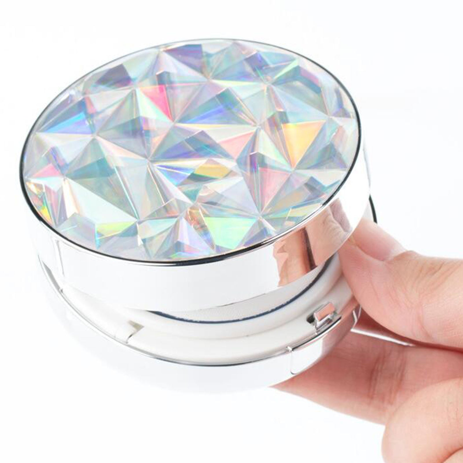 15ml Air Cushion Puff Box Refillable Luxurious for 8 LED Lights with Mirror
