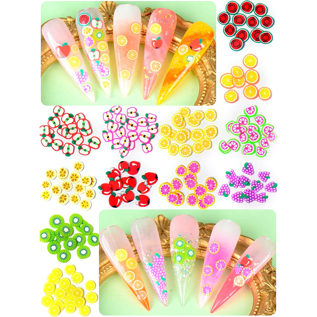 48 Pieces Nail Art Stickers Lasting Effect Fruit Shaped Colorful Charming Nail