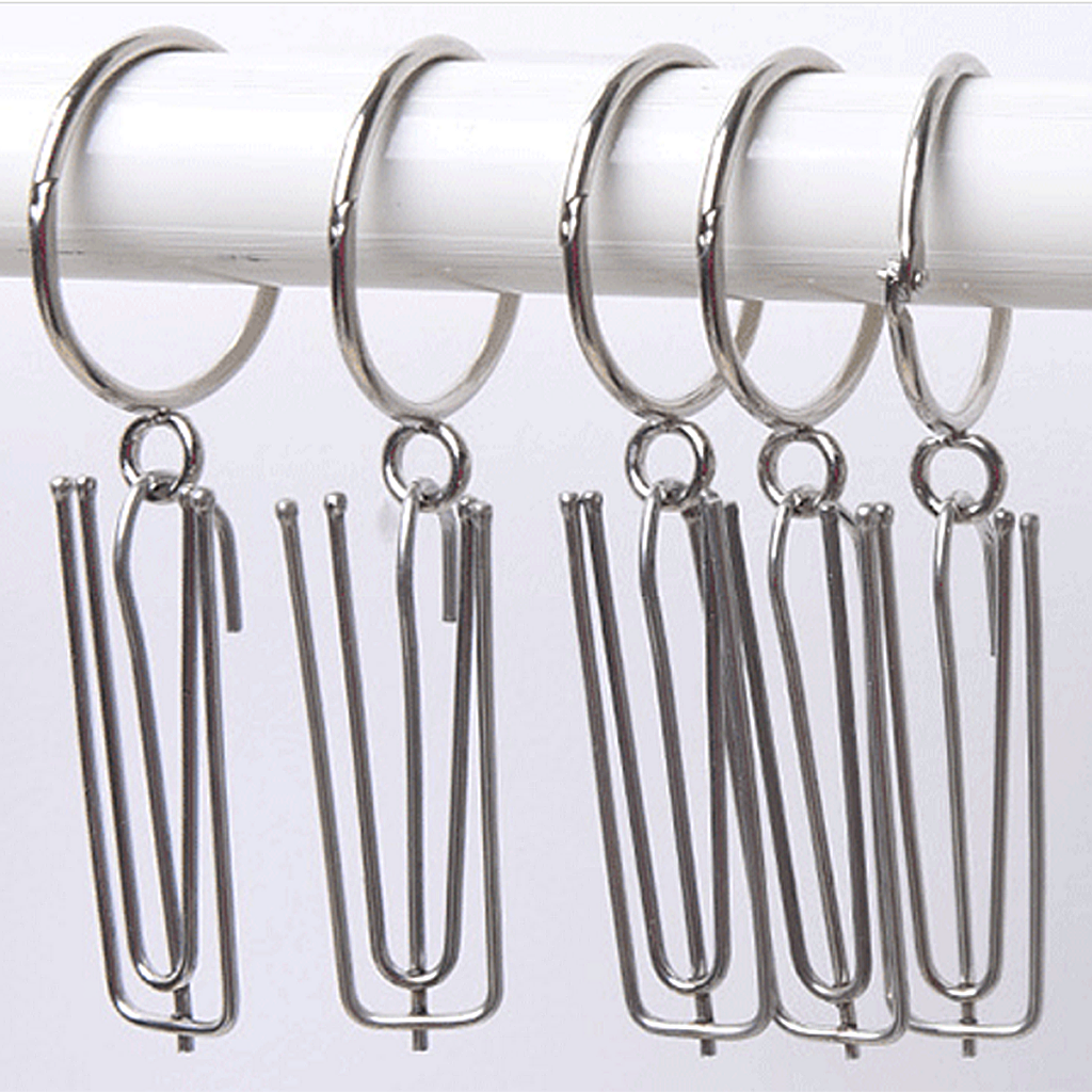 12pcs  Hook with Clamp Shower Curtain Home Decoration