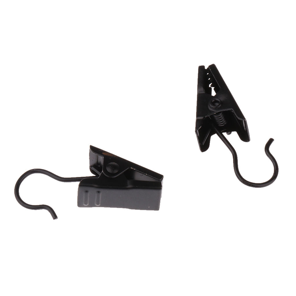 20 Pieces Stainless Steel Curtain Rings with Clips (Black)