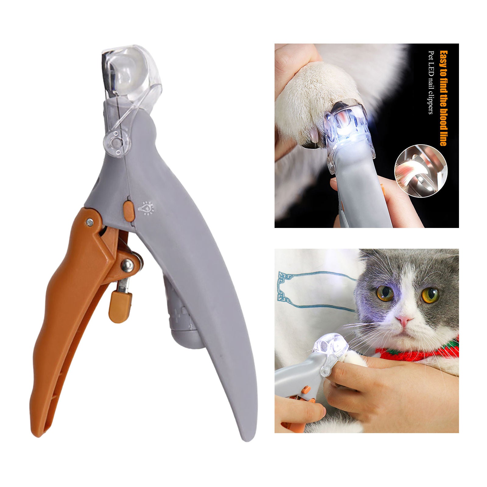 Grooming Tool Safety Pet Nail Trimmers & Clippers w/ LED Light Claw Care