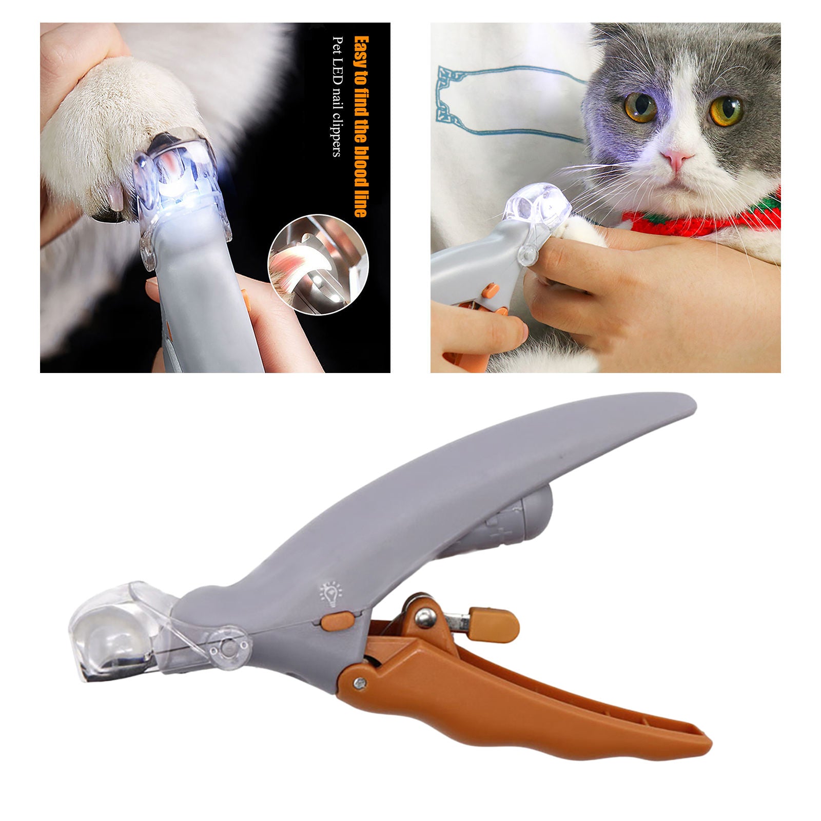 Grooming Tool Safety Pet Nail Trimmers & Clippers w/ LED Light Claw Care