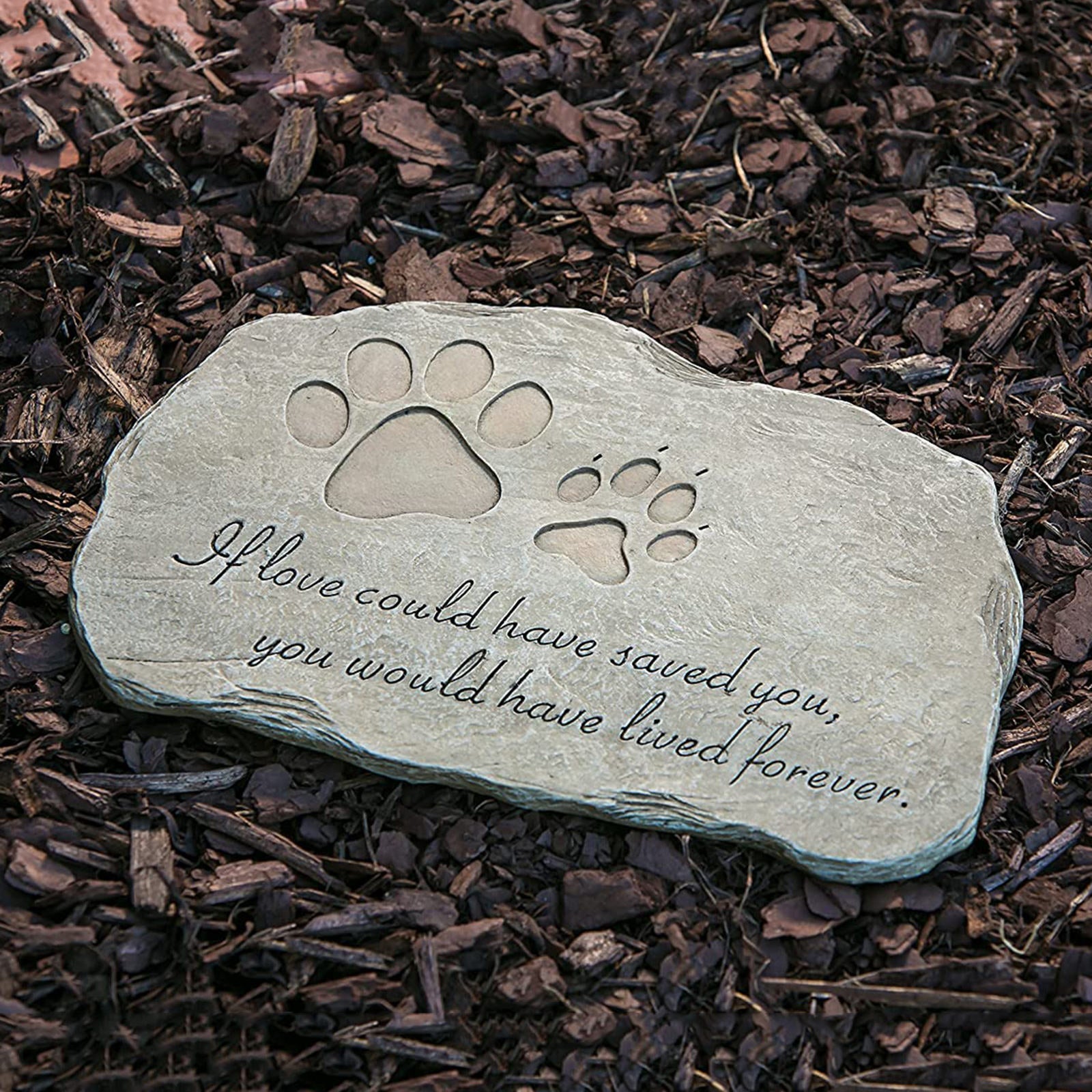 Pet Memorial Stone Grave Marker Tribute Statue Garden Backyard Tombstone