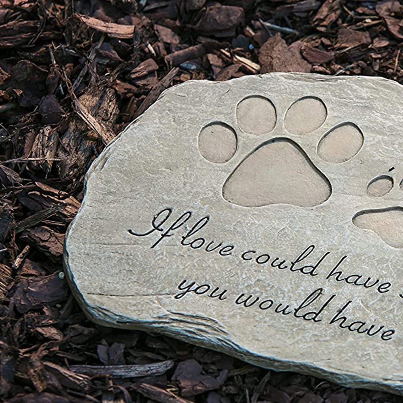 Pet Memorial Stone Grave Marker Tribute Statue Garden Backyard Tombstone