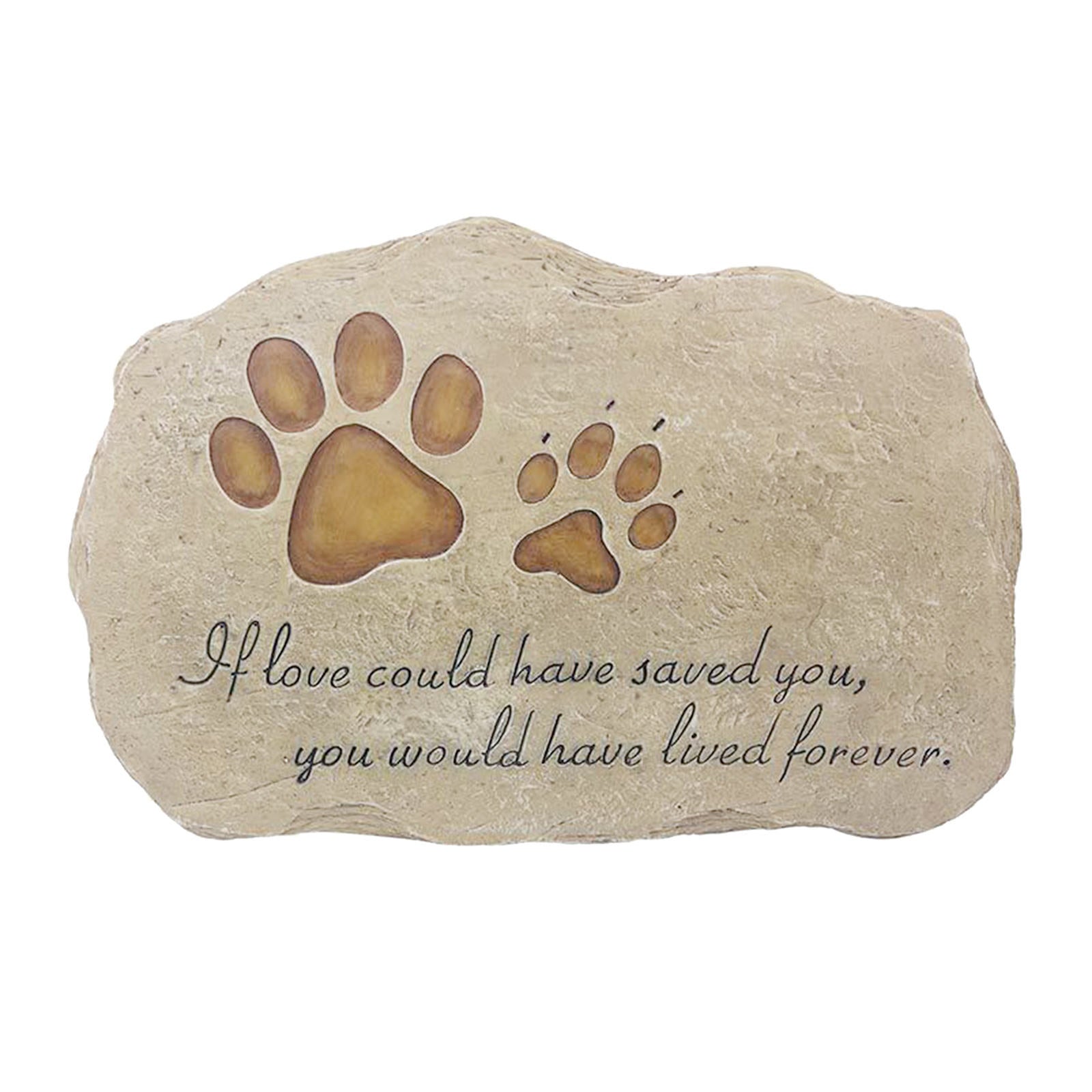 Pet Memorial Stone Grave Marker Tribute Statue Garden Backyard Tombstone