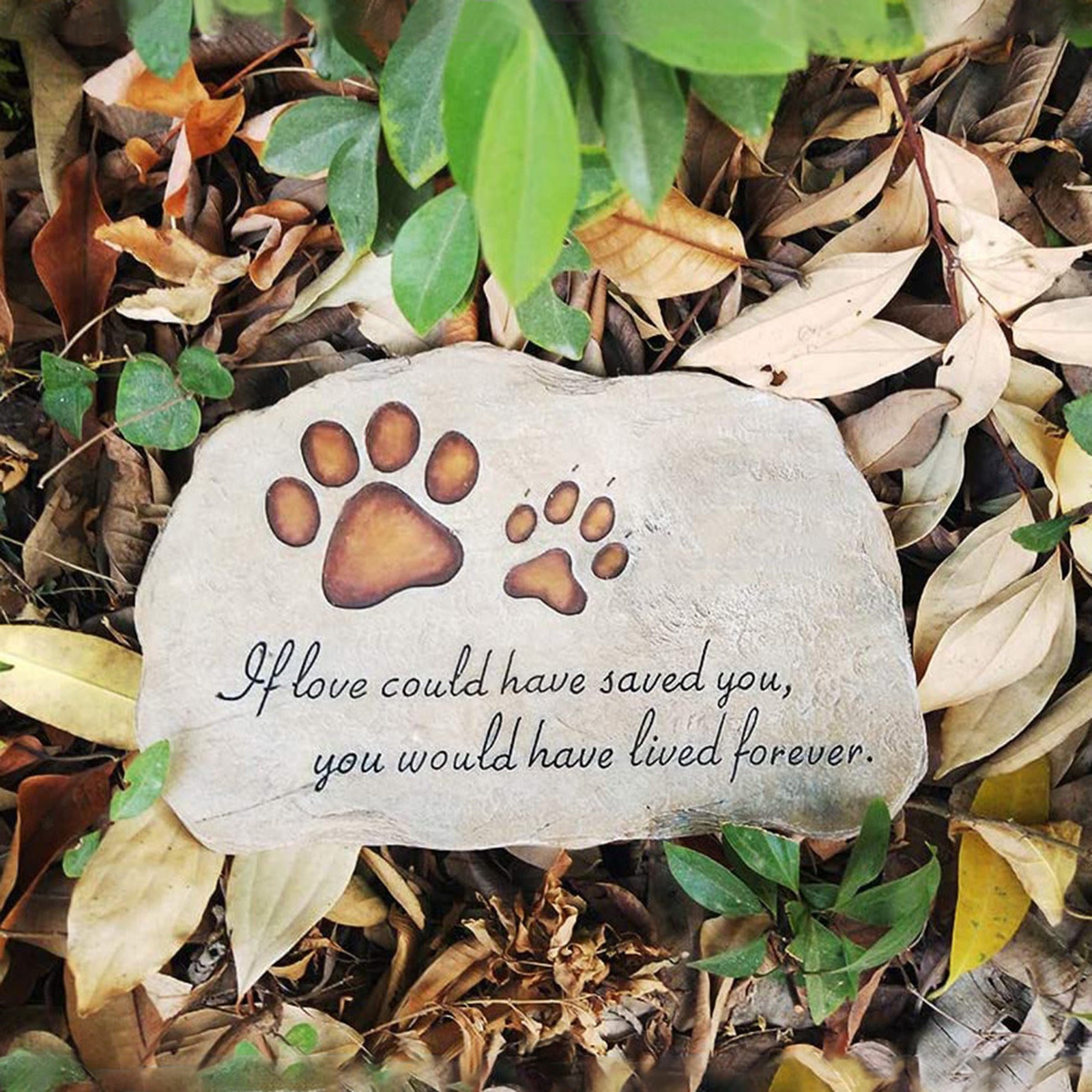 Pet Memorial Stone Grave Marker Tribute Statue Garden Backyard Tombstone