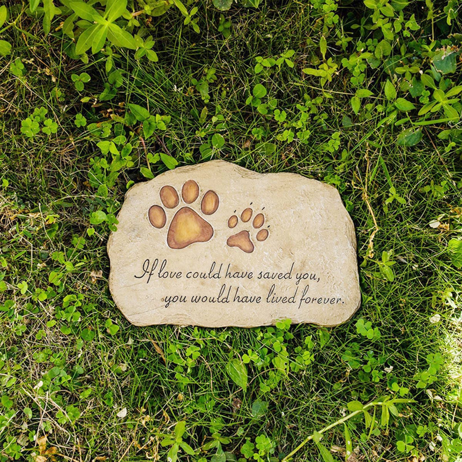 Pet Memorial Stone Grave Marker Tribute Statue Garden Backyard Tombstone