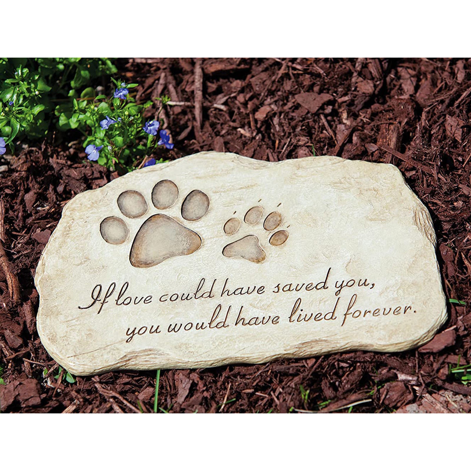 Pet Memorial Stone Grave Marker Tribute Statue Garden Backyard Tombstone