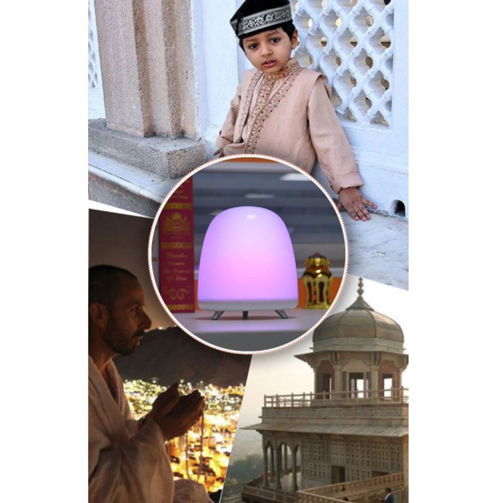 Bluetooth Quran Speaker FM Radio USB Qur'an MP3 Player Night Light RGB Lamp