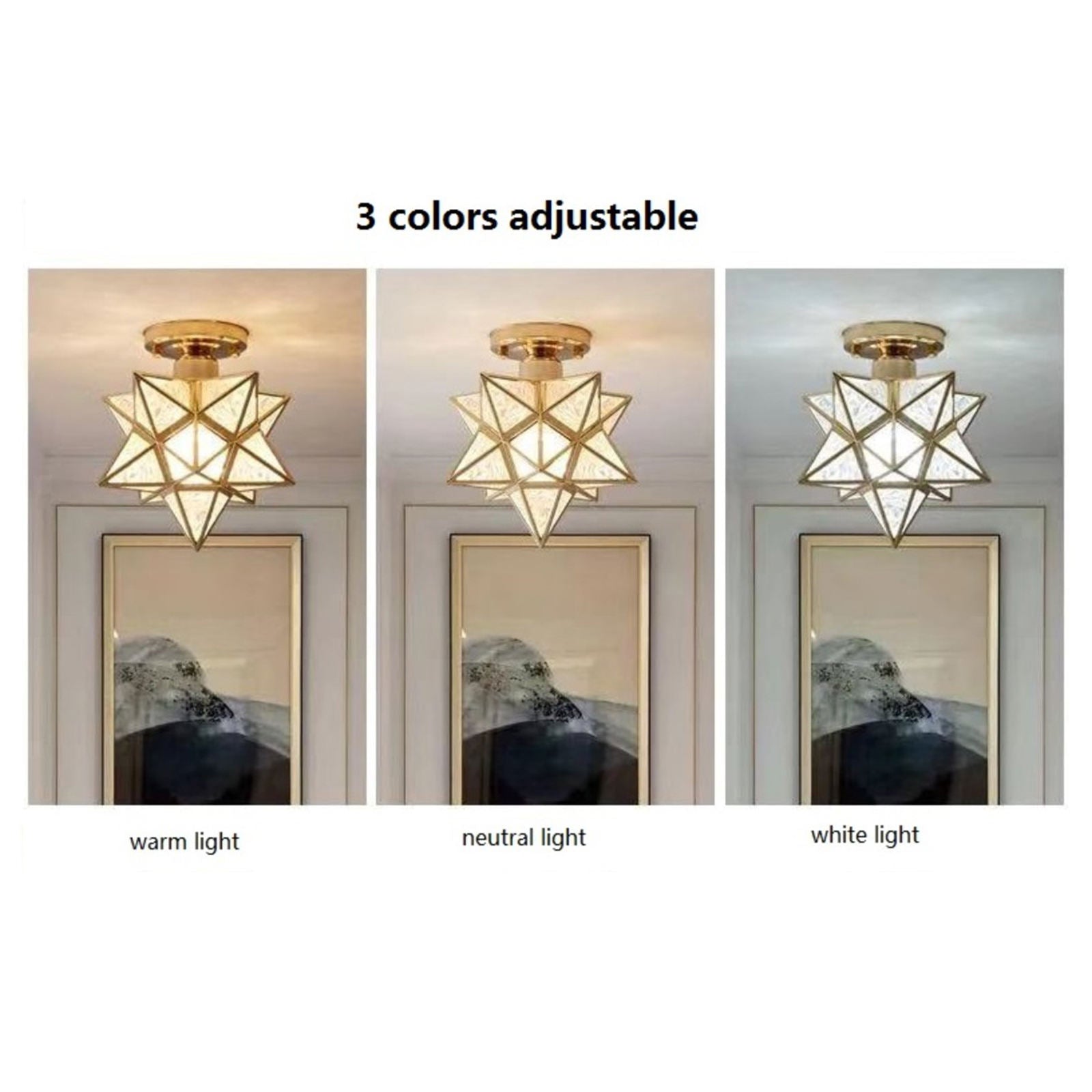 2× Modern Ceiling Light Star Shape Ceiling Lamp for Hallway Bedroom Decor
