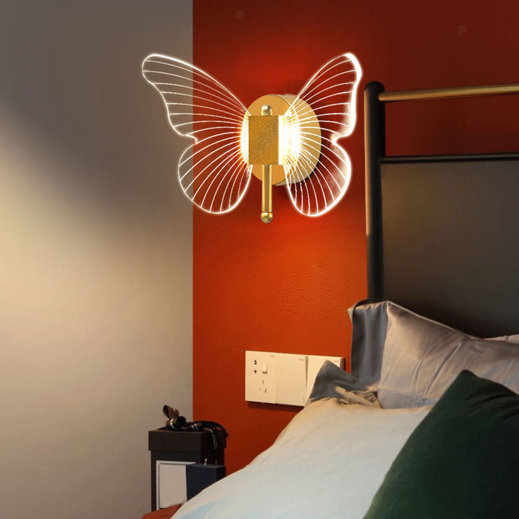 Modern Acrylic Butterfly Wall Light Lighting Loft Corridor Lamp Fixture