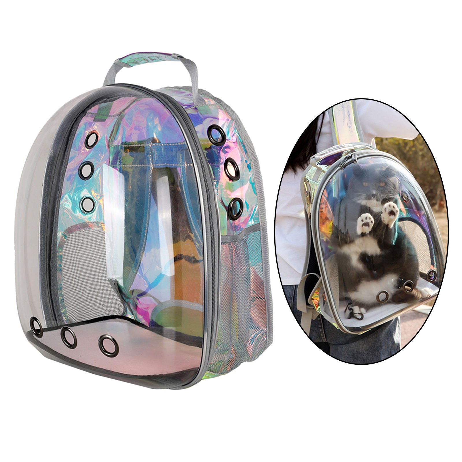 Pet Cat Dog Puppy Carrier Backpack Transparent Capsule Outdoor Shoulder Bag