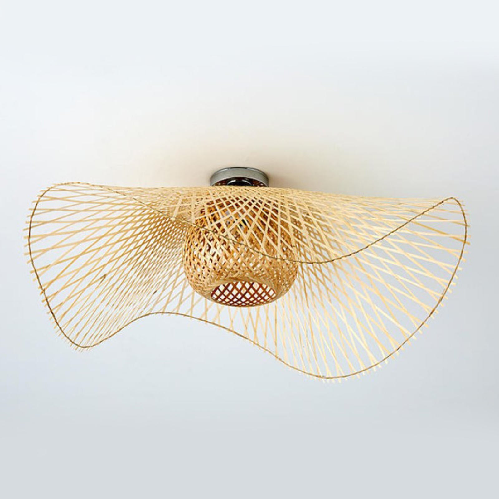 Art Bamboo Woven Ceiling Lighting Shade Pendant Lampshade Bedroom Lamp Cover