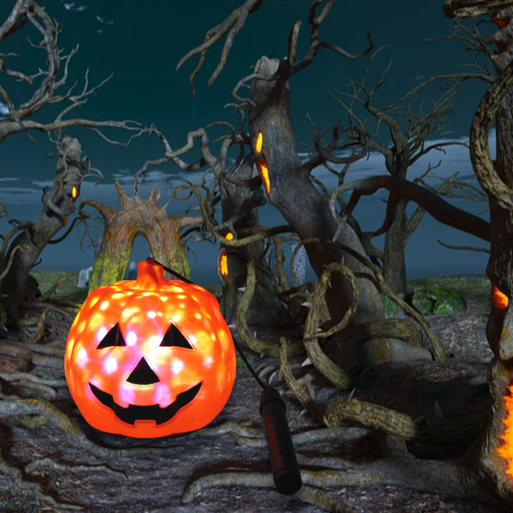 3x Halloween Pumpkin Lantern Lamp With Ghost Sound Party Fall Children Gift